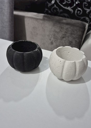 Beyaz ve Gri Mumluk Seti - Görsel 2