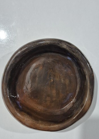 Koyu Bej Seramik Tabak el yapımı - Görsel 2