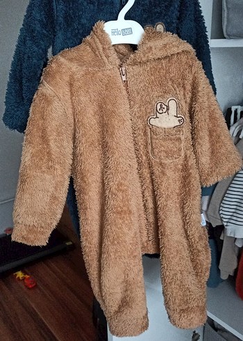 Kahverengi Nakışlı Bebek Tulumu - Görsel 2