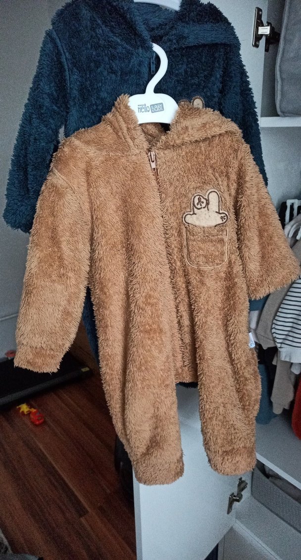 Kahverengi Nakışlı Bebek Tulumu - Görsel 2