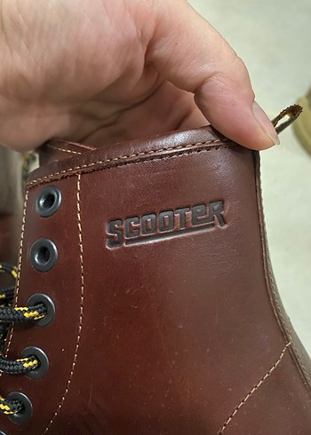 Bordo Deri Bağcıklı Kadın Bot - Görsel 2