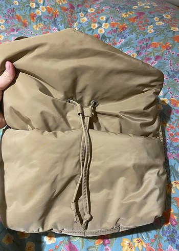 Bej Fermuarlı Kadın Omuz Çantası - Görsel 2