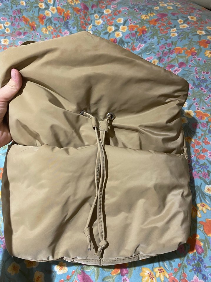 Bej Fermuarlı Kadın Omuz Çantası - Görsel 2