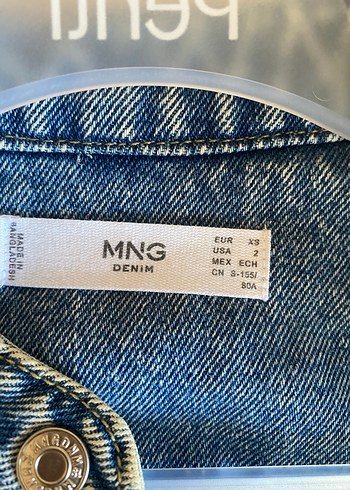 Düğmeli Mavi Kadın Denim Ceket - Görsel 3