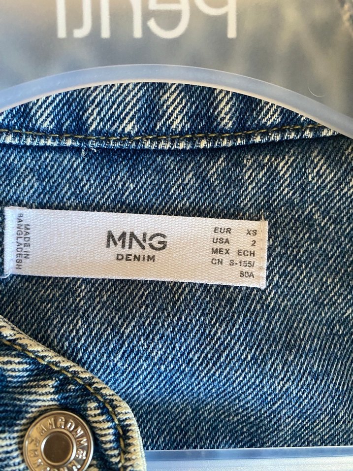 Düğmeli Mavi Kadın Denim Ceket - Görsel 3