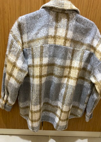 Gri Ekoseli Düğmeli Kadın Gömlek - Görsel 3