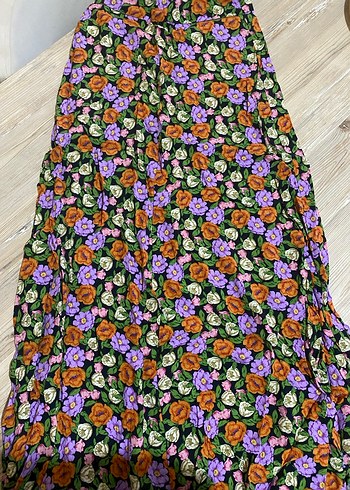 Çiçek Desenli Uzun Bohem Etek - Görsel 2