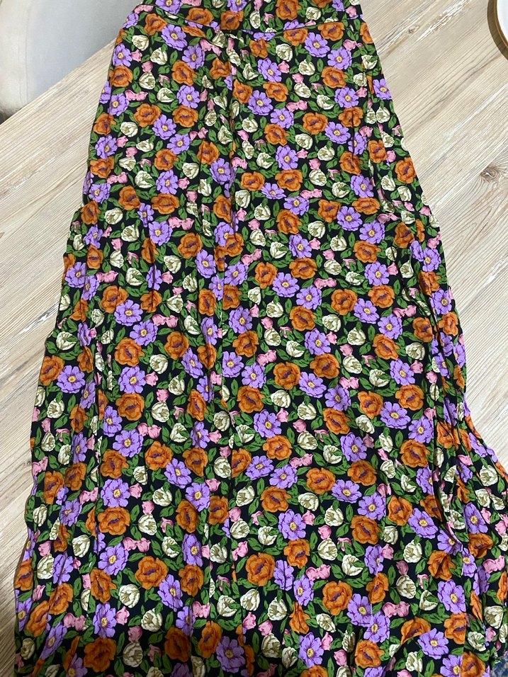 Çiçek Desenli Uzun Bohem Etek - Görsel 2