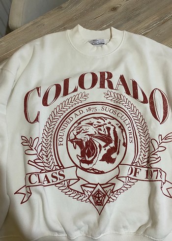 Beyaz Baskılı Kadın Sweatshirt - Görsel 2