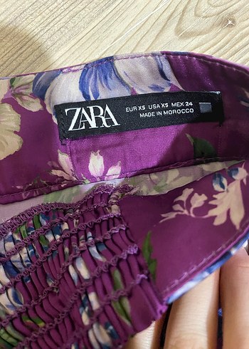 Mor Çiçek Desenli Uzun Bohem Etek - Görsel 4