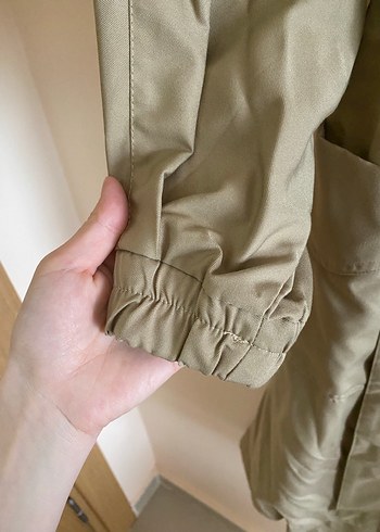 Kadın Bej Kemerli Uzun Keten Trençkot - Görsel 5