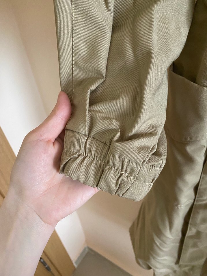 Kadın Bej Kemerli Uzun Keten Trençkot - Görsel 5