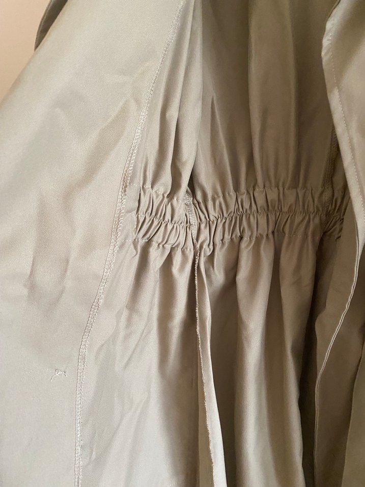 Kadın Bej Kemerli Uzun Keten Trençkot - Görsel 4