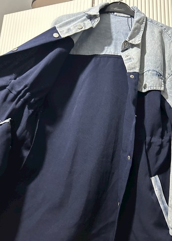 Düğmeli Midi Kadın Kot Ceket ve kot pantolon takım - Görsel 2