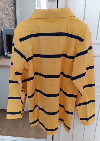 Erkek Çocuk pamuklu Sarı Çizgili Uzun Kollu Polo tişört - Görsel 11