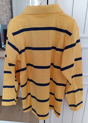 Erkek Çocuk pamuklu Sarı Çizgili Uzun Kollu Polo tişört - Görsel 12