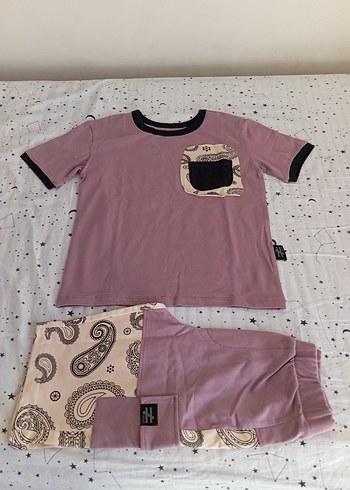 Pastel Pembe Erkek çocuk pamuklu Sokak Stili Takımı - Görsel 13