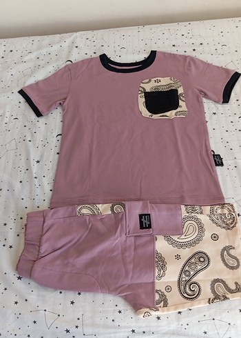 Pastel Pembe Erkek çocuk pamuklu Sokak Stili Takımı - Görsel 6