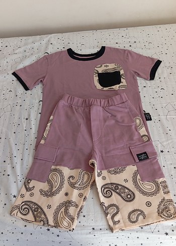 Pastel Pembe Erkek çocuk pamuklu Sokak Stili Takımı - Görsel 2