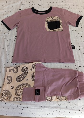 Pastel Pembe Erkek çocuk pamuklu Sokak Stili Takımı - Görsel 8