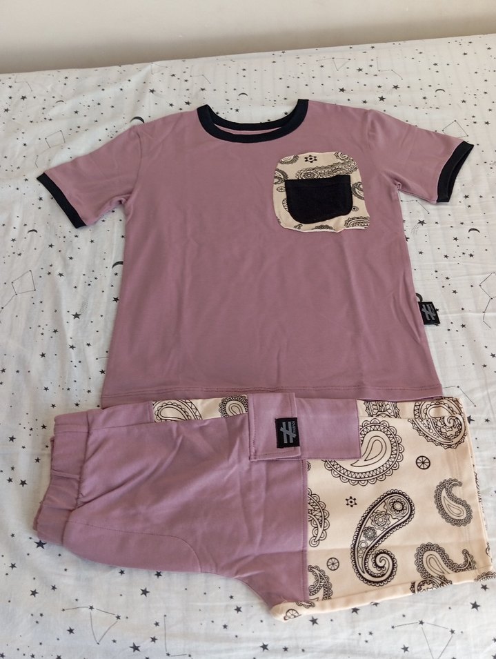 Pastel Pembe Erkek çocuk pamuklu Sokak Stili Takımı - Görsel 5