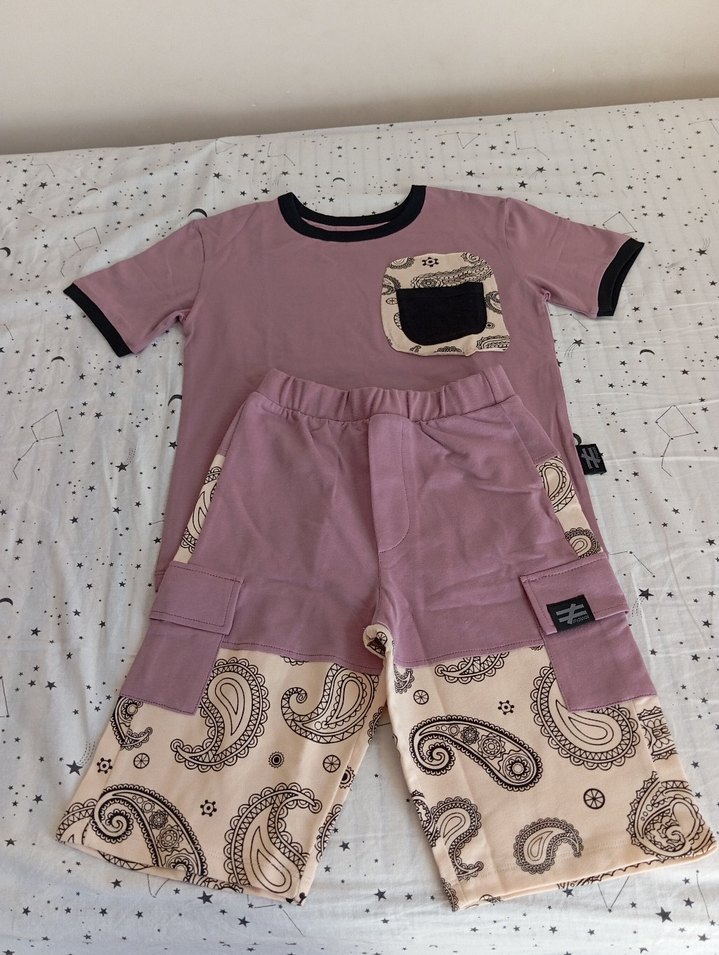 Pastel Pembe Erkek çocuk pamuklu Sokak Stili Takımı - Görsel 3