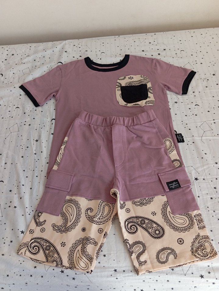 Pastel Pembe Erkek çocuk pamuklu Sokak Stili Takımı - Görsel 2