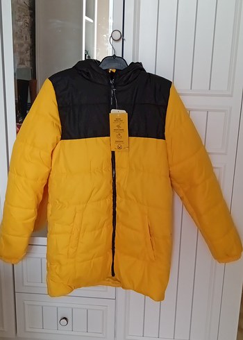 Sarı Siyah Fermuarlı Erkek Çocuk Mont - Görsel 7