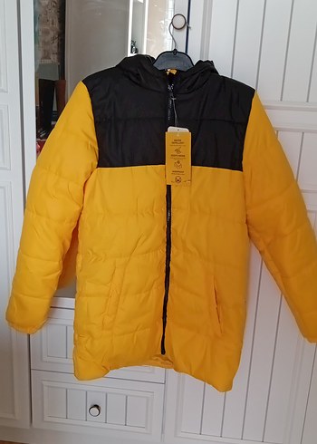 Sarı Siyah Fermuarlı Erkek Çocuk Mont - Görsel 3