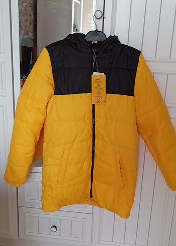 Sarı Siyah Fermuarlı Erkek Çocuk Mont - Görsel 4