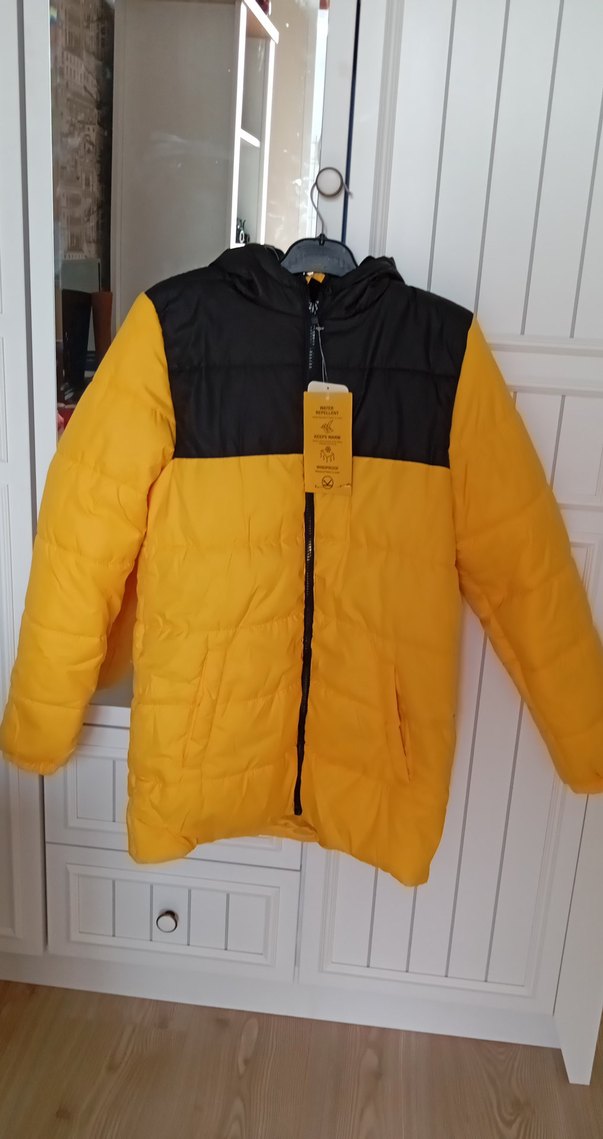 Sarı Siyah Fermuarlı Erkek Çocuk Mont - Görsel 2