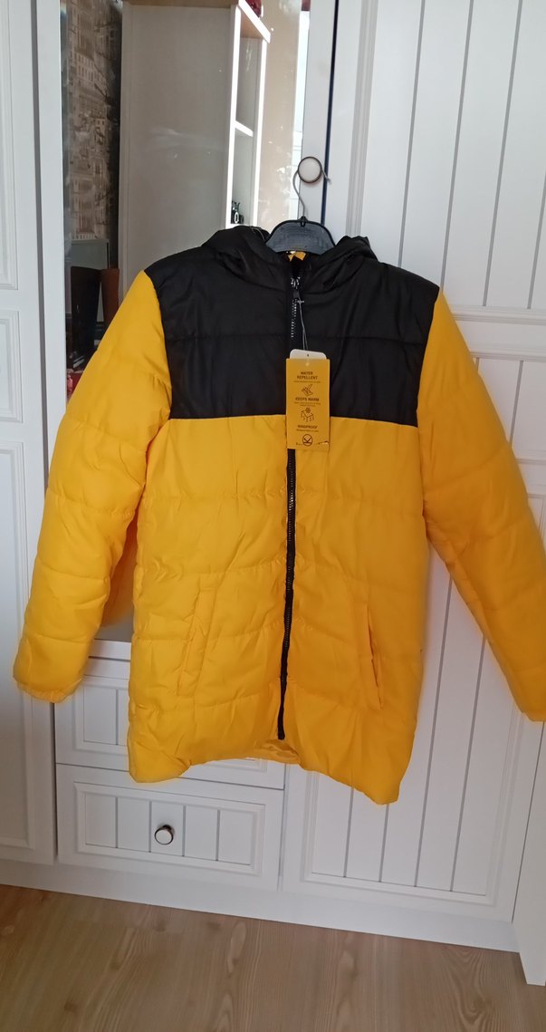 Sarı Siyah Fermuarlı Erkek Çocuk Mont - Görsel 5