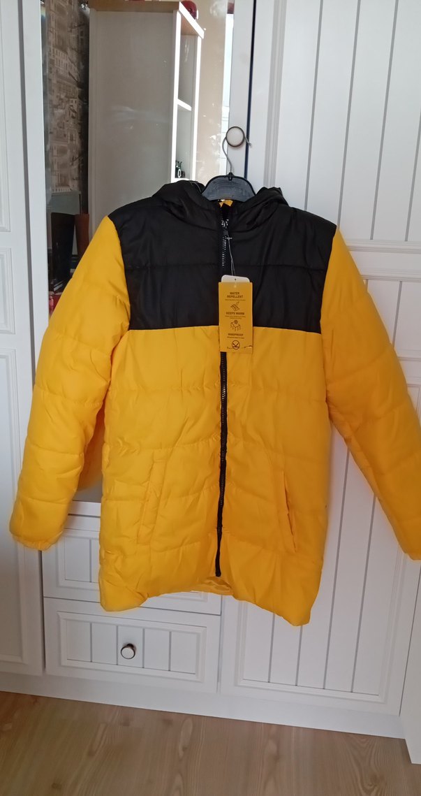 Sarı Siyah Fermuarlı Erkek Çocuk Mont - Görsel 4