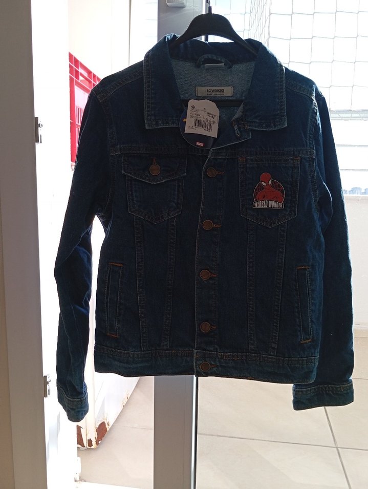 Düğmeli Lacivert erkek çocuk Denim Ceket - Görsel 2