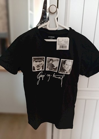 Erkek Çocuk Siyah Atatürk Baskılı pamuklu Tişört - Görsel 2