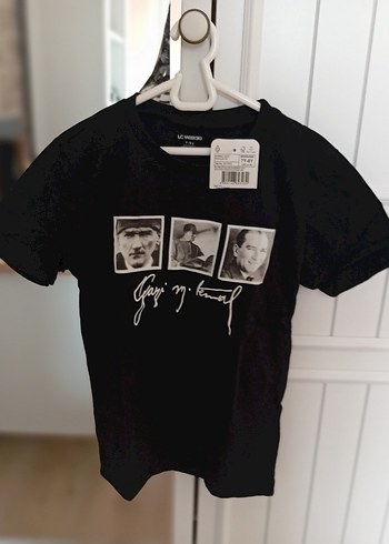 Erkek Çocuk Siyah Atatürk Baskılı pamuklu Tişört - Görsel 6