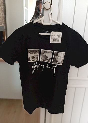 Erkek Çocuk Siyah Atatürk Baskılı pamuklu Tişört - Görsel 5