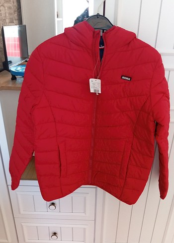 Parlak Kırmızı Erkek Çocuk Fermuarlı Mont - Görsel 3