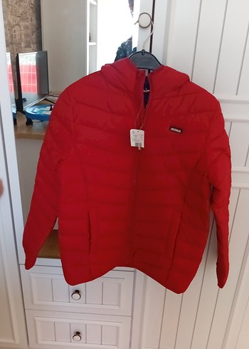 Parlak Kırmızı Erkek Çocuk Fermuarlı Mont - Görsel 2