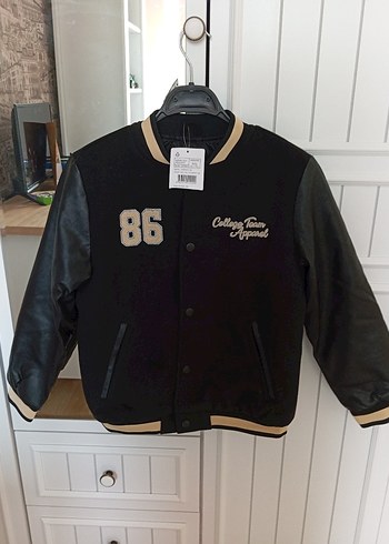 Düğmeli Siyah Erkek çocukDeri Ceket - Görsel 2