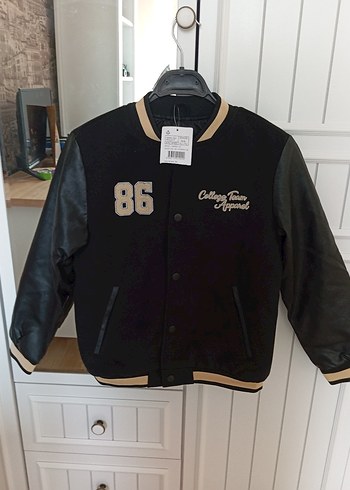 Düğmeli Siyah Erkek çocukDeri Ceket - Görsel 3