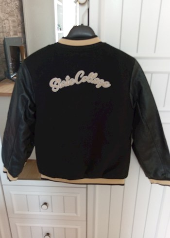 Düğmeli Siyah Erkek çocukDeri Ceket - Görsel 17