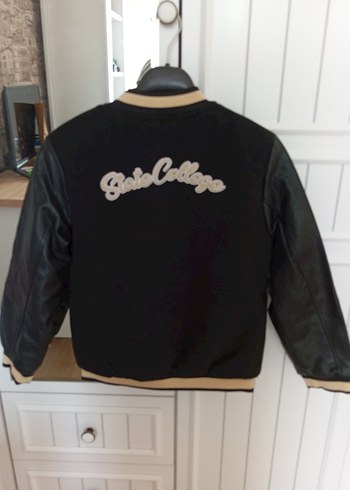 Düğmeli Siyah Erkek çocukDeri Ceket - Görsel 16