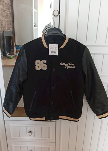 Düğmeli Siyah Erkek çocukDeri Ceket - Görsel 6