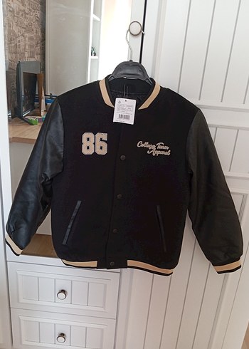 Düğmeli Siyah Erkek çocukDeri Ceket - Görsel 9