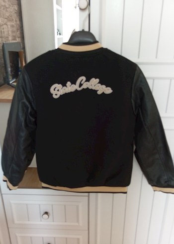 Düğmeli Siyah Erkek çocukDeri Ceket - Görsel 13