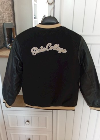 Düğmeli Siyah Erkek çocukDeri Ceket - Görsel 14