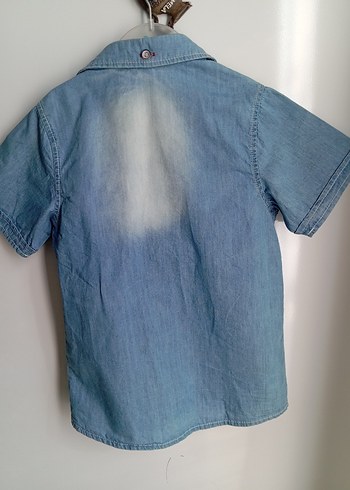 Erkek Çocuk Renkli Batik Desenli Denim Gömlek - Görsel 2