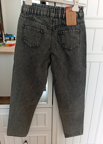 Gri Bol Kesim Kız çocuk Kot Pantolon - Görsel 13