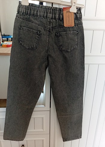 Gri Bol Kesim Kız çocuk Kot Pantolon - Görsel 14